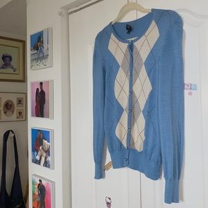 Baby Blue Argyle Cardigan 🌐
